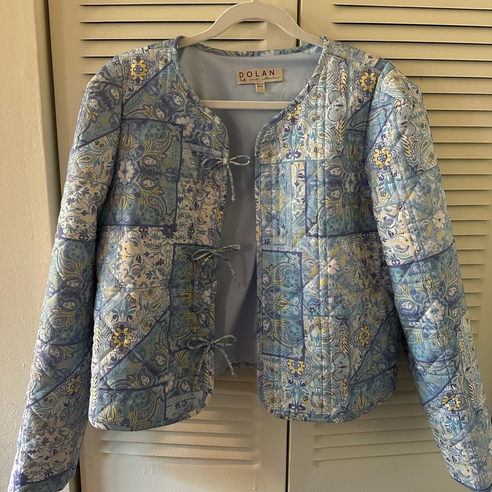 Anthropologie blue quilted jacket